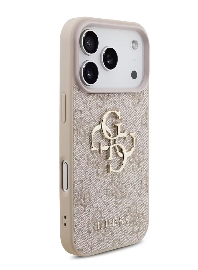 Guess 4G PU Leather Case with Big 4G & Classic Logo with Wrist Strap for iPhone 17 Pro Max - Pink - Image 4